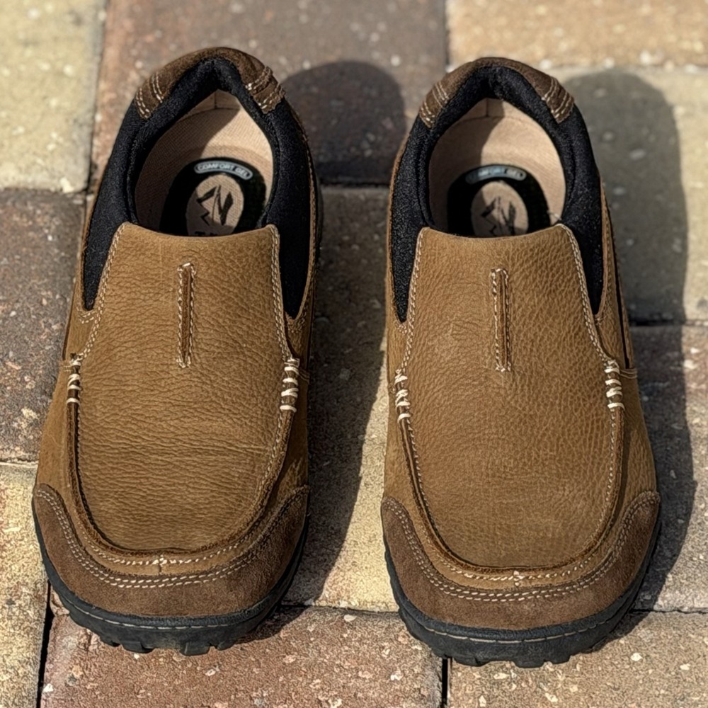Nunn Bush Portage All Terrain Shoes Mens 9.5 M Brown Moc Toe Slip On Leather - Picture 4 of 9